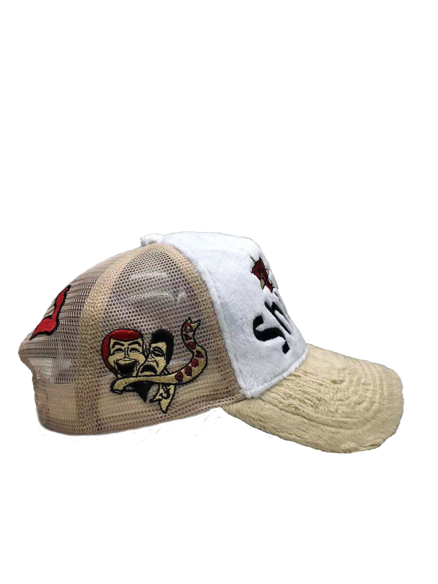 Tan Velvet “Loves Kills” Trucker Hat